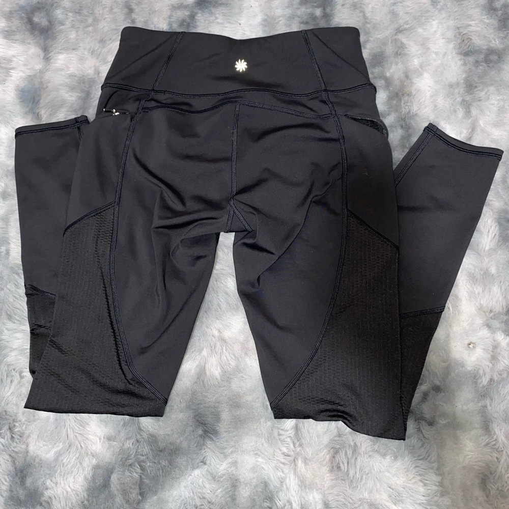 Athleta Black Contender Mesh 7/8 Tights